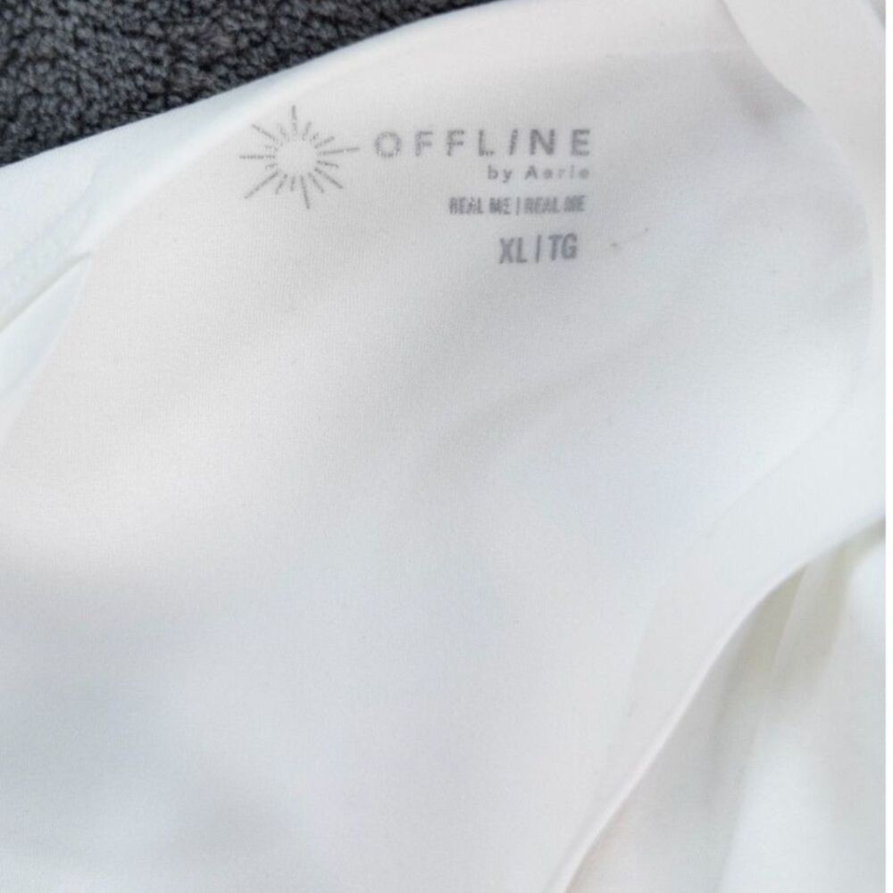 Aerie Offline Real Me Hold Up Sports Bra Air White Womens Size XL Strappy Back - Picture 6 of 7